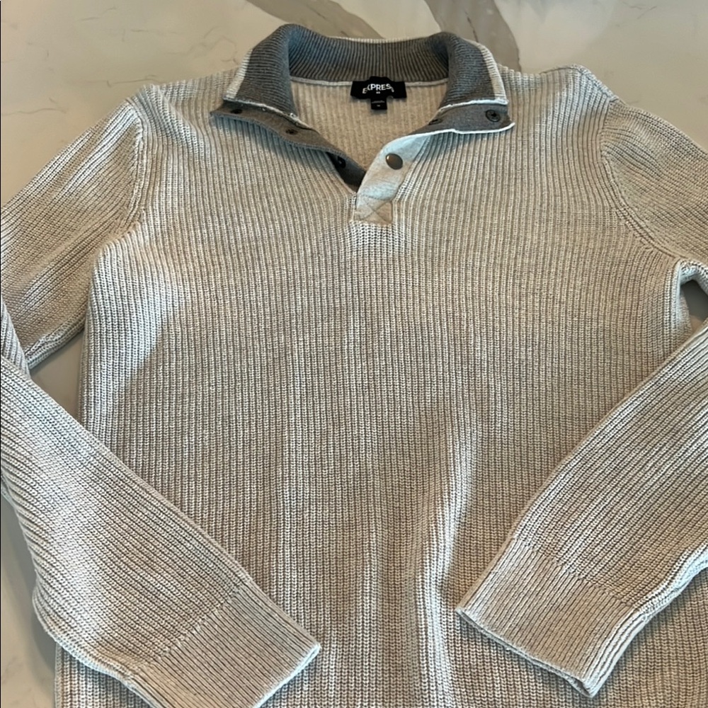 Express Gray Knit Sweater